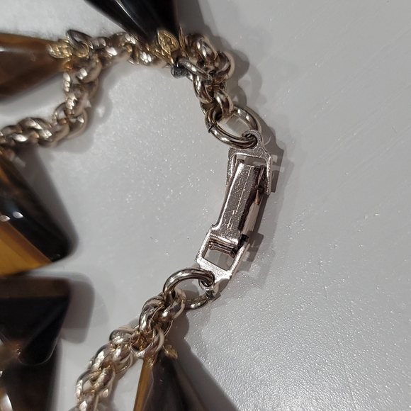 Tigers eye charm dangle brown yellow bracelet - Picture 8 of 11